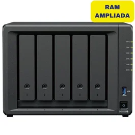 Synology DiskStation DS1525+ NAS 5 bahías 3.5"-2.5" con 32 GB DDR4, puertos 2.5GbE, formato torre, ampliable a 15 bahías y 300 TB
