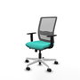 PIQUERAS Y CRESPO Silla de oficina Haches con mecanismo Sincro/Traslack Turquesa y Gris