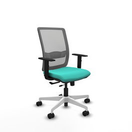 PIQUERAS Y CRESPO Silla de oficina Haches con mecanismo Sincro/Traslack Turquesa y Gris