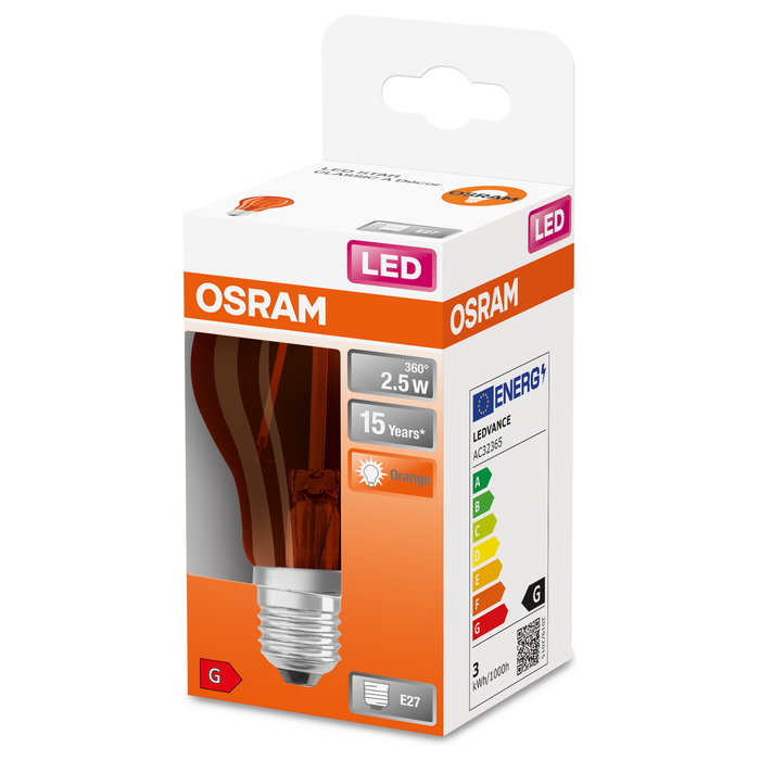 OSRAM Bombilla LED STAR naranja E27