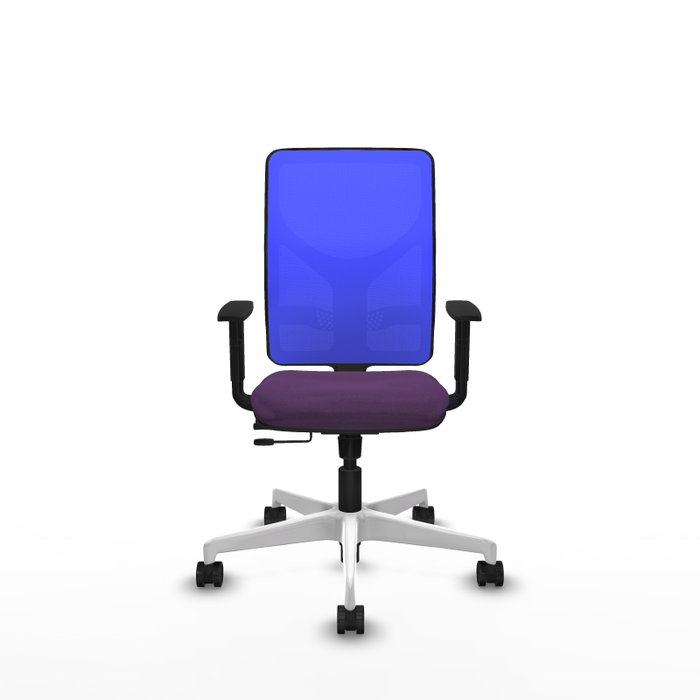 PIQUERAS Y CRESPO Silla de oficina Motilla con mecanismo Sincro/Traslack, Tela Morada y Malla Azul