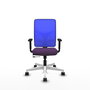 PIQUERAS Y CRESPO Silla de oficina Motilla con mecanismo Sincro/Traslack, Tela Morada y Malla Azul