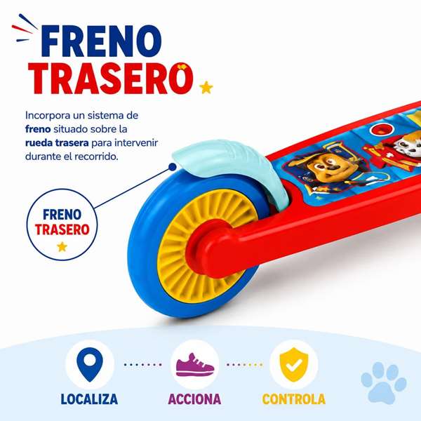 JugaToys Patinete 2 ruedas plegable Paw Patrol