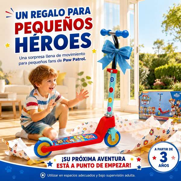JugaToys Patinete 2 ruedas plegable Paw Patrol
