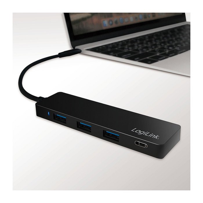 LogiLink UA0311 Hub USB 3.2 Gen 1 con 4 puertos (3x Type-A, 1x Type-C), Negro LogiLink UA0311 Hub USB 3.2 Gen 1 con 4 puertos (3x Type-A, 1x Type-C), Negro