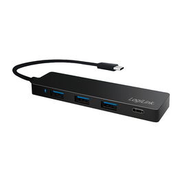 LogiLink Hub USB 3.1 Tipo C con 4 Puertos, 3 USB-A + 1 USB-C, Negro - Ideal para Portátil, PC