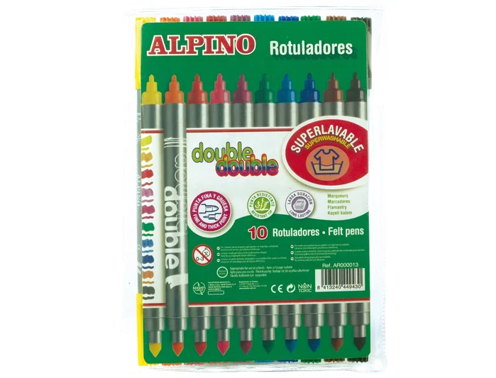 Alpino Double Double Rotuladores de Doble Punta, Colores Surtidos (12 unidades)
