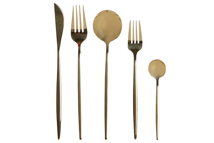 DKD Home Decor Cubertería Dorado Inox Set de 20 Piezas Apto Lavavajillas Basicos Chic DKD Home Decor Cubertería Dorado Inox Set de 20 Piezas Apto Lavavajillas Basicos Chic