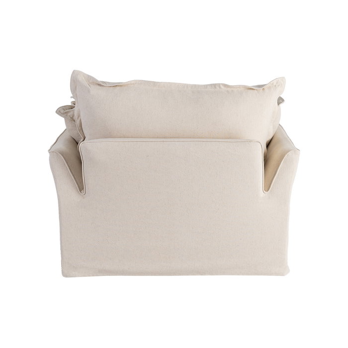 Sillón Beige Madera / Tejido Salón 115 X 109 X 97 cm