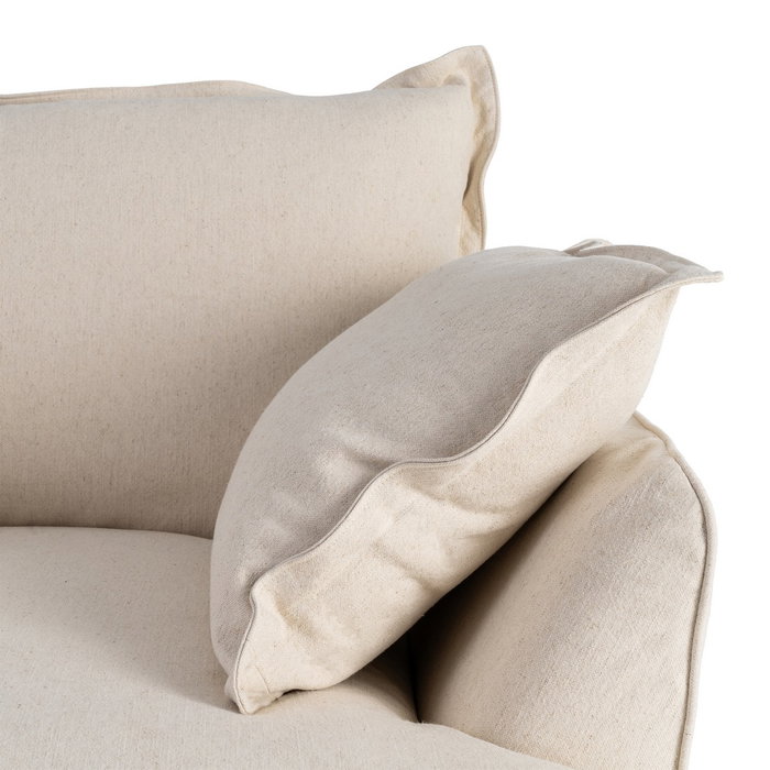 Sillón Beige Madera / Tejido Salón 115 X 109 X 97 cm