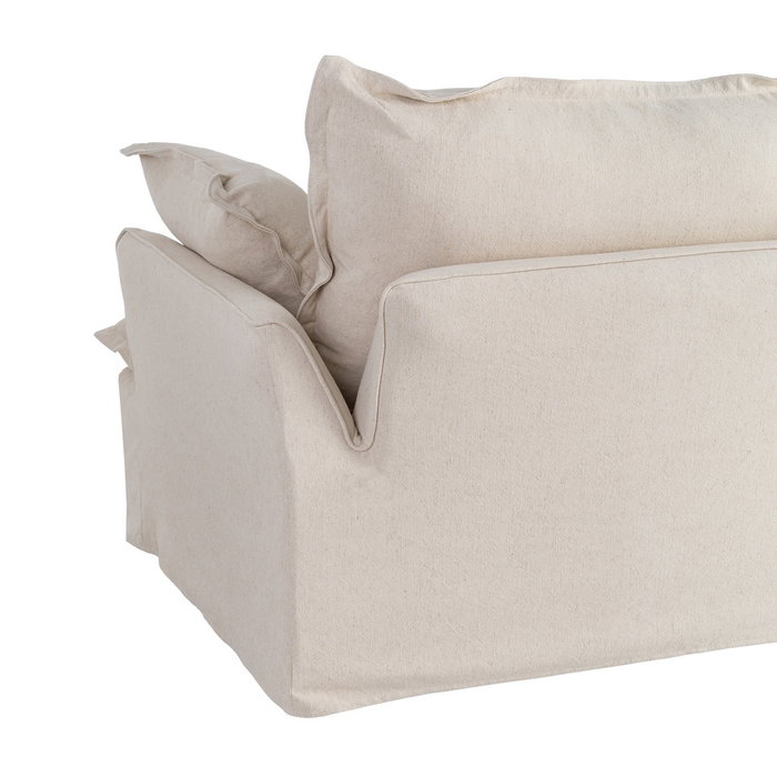 Sillón Beige Madera / Tejido Salón 115 X 109 X 97 cm