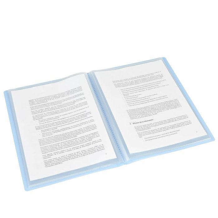 Grafoplás Carpeta con 20 Fundas Poliplás Soldadas Folio Azul Soft