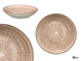 Vessia Plato Hondo de Porcelana, Diseño a Rayas, Color Marrón, Diámetro 20 cm (Set de 24)