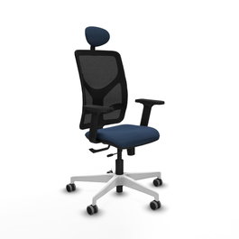 PIQUERAS Y CRESPO Silla de oficina Motilla con mecanismo Sincro/Traslack, Azul marino y Negro