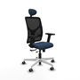 PIQUERAS Y CRESPO Silla de oficina Motilla con mecanismo Sincro/Traslack, Azul marino y Negro