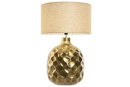 DKD Home Decor Lámpara de Sobremesa de Aluminio Patinado Dorado