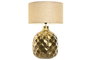 DKD Home Decor Lámpara de Sobremesa de Aluminio Patinado Dorado