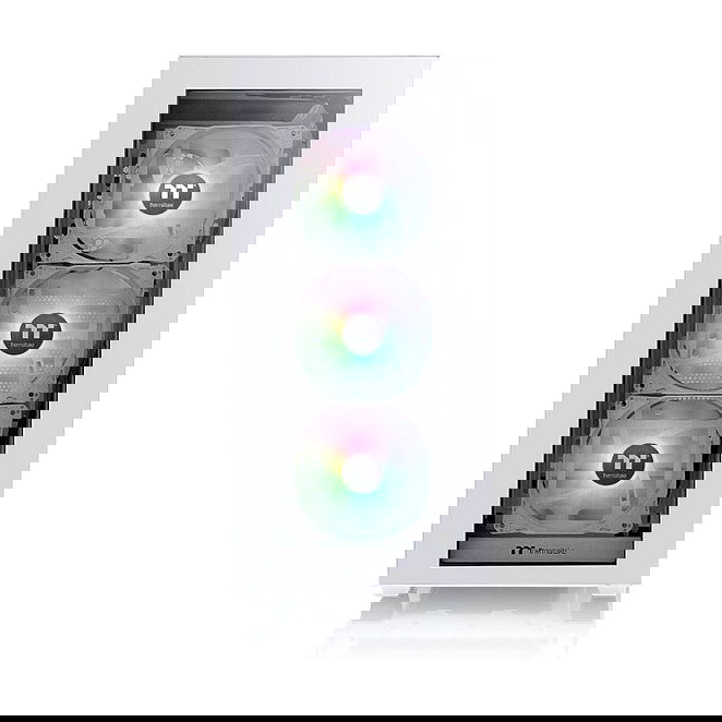 Thermaltake Divider 300 TG Snow ARGB, Caja PC Midi Tower Blanca, Cristal Templado, 4 Ventiladores ARGB, USB-C, Compatible ATX/micro-ATX/Mini-ITX, 8.47 kg