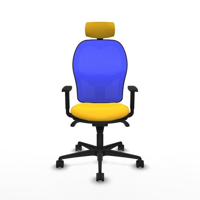 PIQUERAS Y CRESPO Silla de oficina Jorquera con mecanismo Sincro, Amarillo y Azul