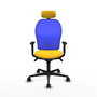 PIQUERAS Y CRESPO Silla de oficina Jorquera con mecanismo Sincro, Amarillo y Azul