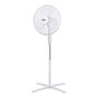 Edm - Pack de 2 Ventiladores de Pie Blancos, 38 W, 3 Velocidades, Ø40 cm, Cabezal Oscilante, Altura Regulable 98-122 cm, Rejilla de Seguridad, Silencioso 30 dB, Flujo Aire 3130 m³/h