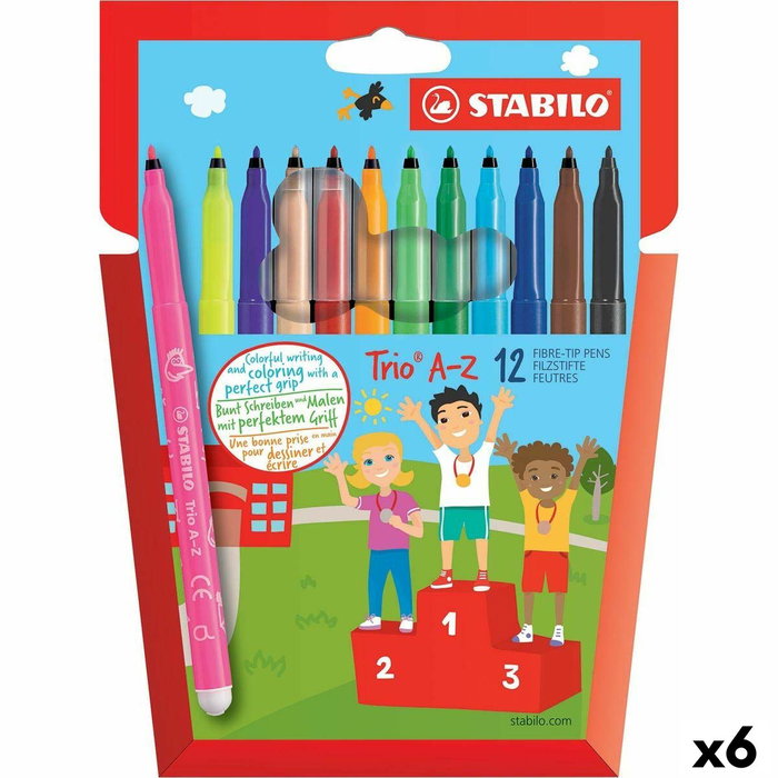 Stabilo Rotuladores Trio Surtidos con Estuche, Set de 6 (12 unidades en total)</h1>