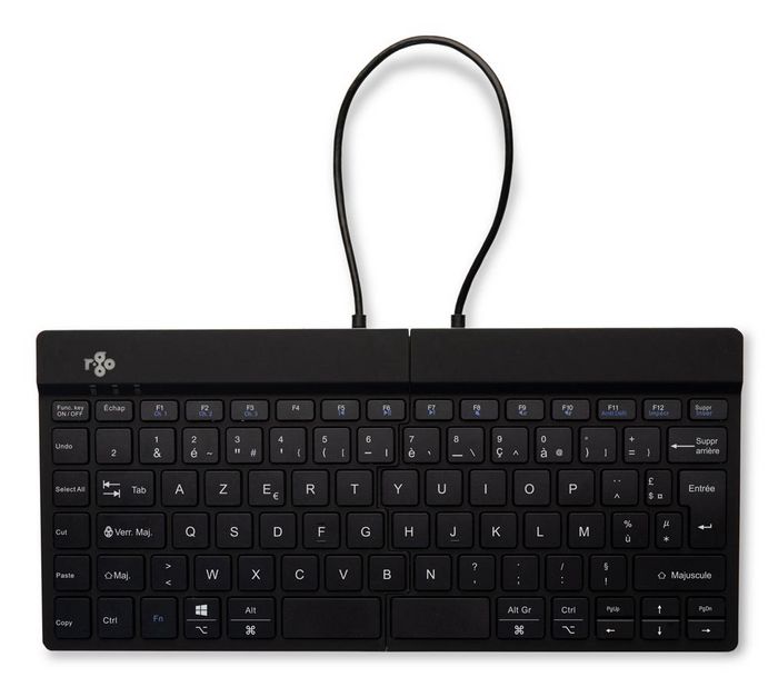 R-Go Tools Teclado ergonómico R-Go Split Break con software de descanso, dividido, AZERTY (FR), Bluetooth, negro