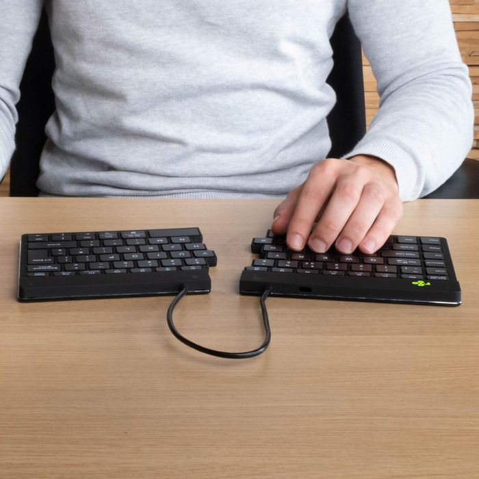 R-Go Tools Teclado ergonómico R-Go Split Break con software de descanso, dividido, AZERTY (FR), Bluetooth, negro