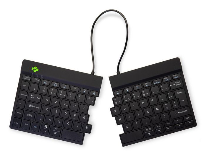 R-Go Tools Teclado ergonómico R-Go Split Break con software de descanso, dividido, AZERTY (FR), Bluetooth, negro