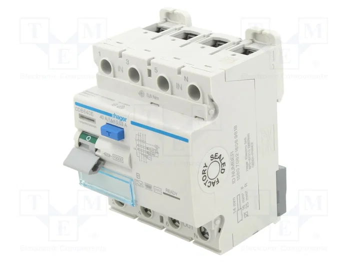 Hager Fi-Schalter CDB640E 4 polos 40A 30mA Tipo B Hager Fi-Schalter CDB640E 4 polos 40A 30mA Tipo B