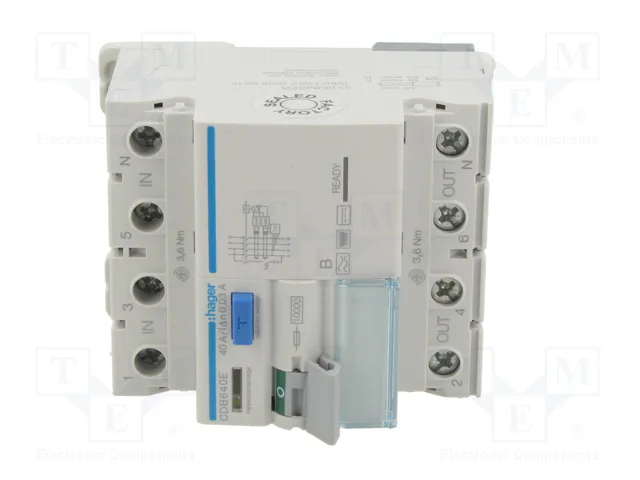 Hager Fi-Schalter CDB640E 4 polos 40A 30mA Tipo B Hager Fi-Schalter CDB640E 4 polos 40A 30mA Tipo B