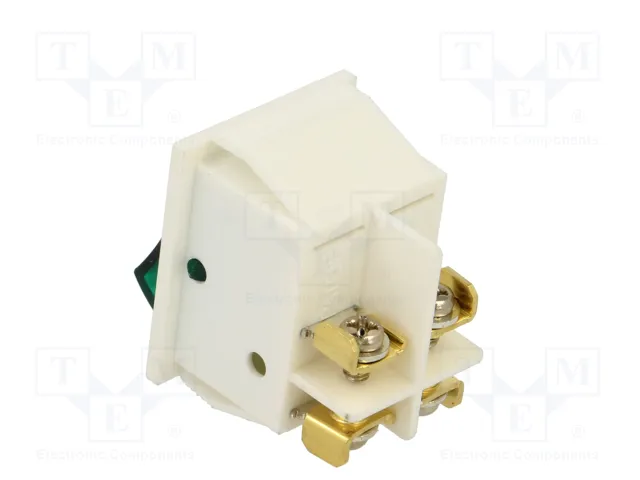 ORNO Interruptor tipo Rocker DPST Verde/Blanco 16A 250VAC