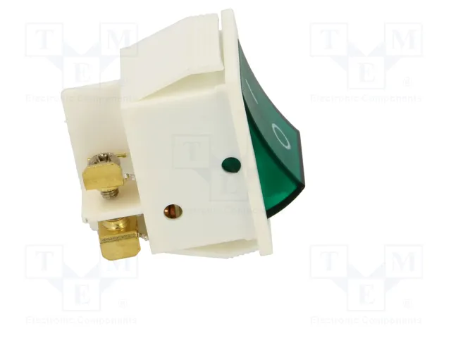 ORNO Interruptor tipo Rocker DPST Verde/Blanco 16A 250VAC