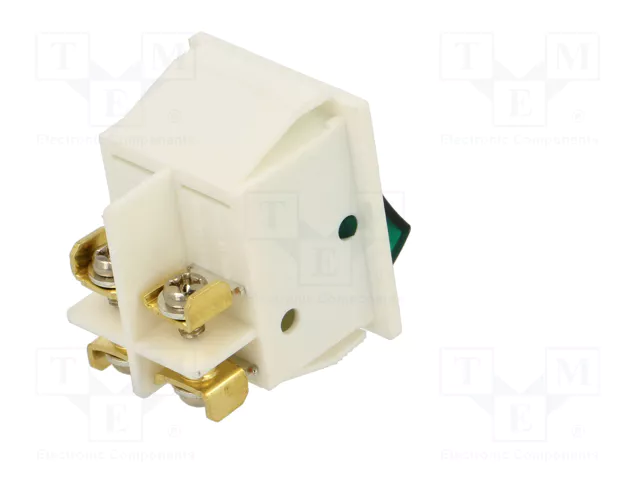 ORNO Interruptor tipo Rocker DPST Verde/Blanco 16A 250VAC