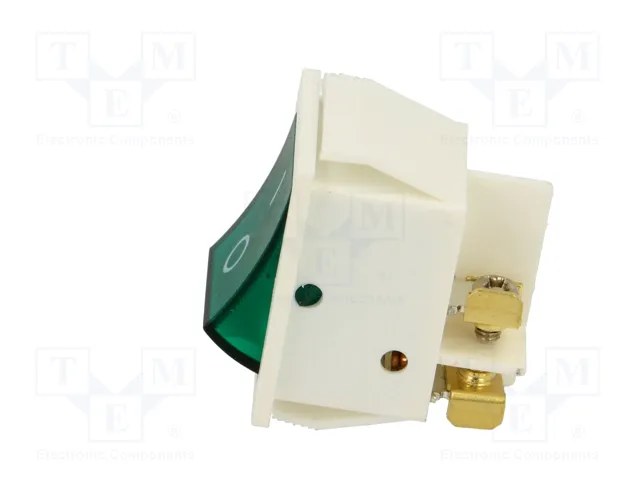 ORNO Interruptor tipo Rocker DPST Verde/Blanco 16A 250VAC