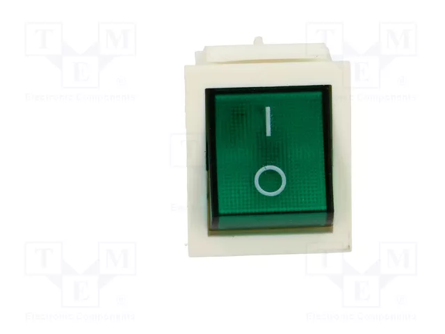 ORNO Interruptor tipo Rocker DPST Verde/Blanco 16A 250VAC