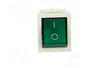 ORNO Interruptor tipo Rocker DPST Verde/Blanco 16A 250VAC