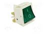 ORNO Interruptor tipo Rocker DPST Verde/Blanco 16A 250VAC