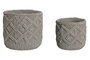 DKD Home Decor Set de 2 Maceteros de Cemento con Macramé Gris Claro
