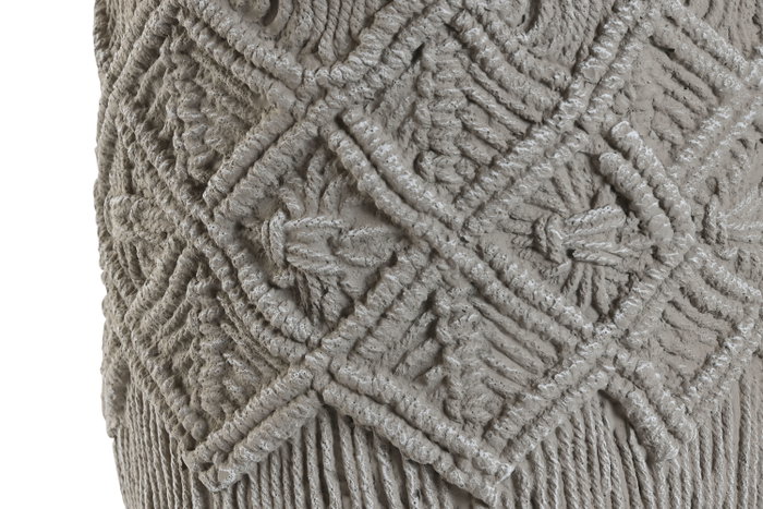 DKD Home Decor Set de 2 Maceteros de Cemento con Macramé Gris Claro