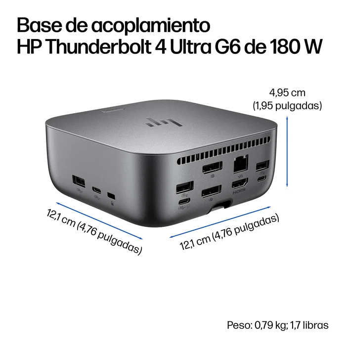 HP Thunderbolt 4 Ultra 180W G6 Dock Gris HP Thunderbolt 4 Ultra 180W G6 Dock Gris