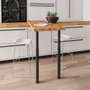 Rei Pata extensible cilíndrica 406e de acero negro con espiga M10 para mesas y encimeras Ø60 x 710/1100 mm (75 kg máx)