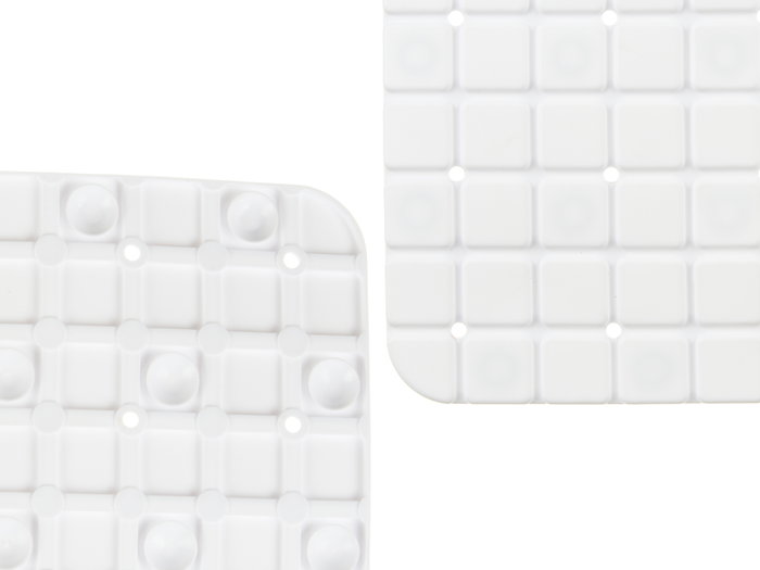 Berilo Alfombra Baño Antideslizante Cuadros Blanco Pequeño 6x50x6 cm (Set de 6)