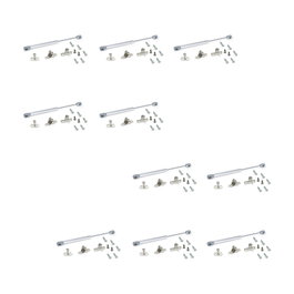 Emuca Lote de 10 pistones para puertas elevables H, 5kg, recorrido 80mm, con enganches, Acero y Plástico, Gris metalizado