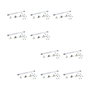Emuca Lote de 10 pistones para puertas elevables H, 5kg, recorrido 80mm, con enganches, Acero y Plástico, Gris metalizado