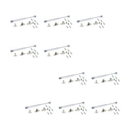 Emuca Lote de 10 pistones para puertas elevables H, 5kg, recorrido 80mm, con enganches, Acero y Plástico, Gris metalizado