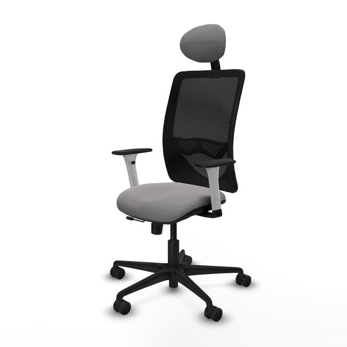 PIQUERAS Y CRESPO Silla de oficina Zulema con mecanismo Sincro/Traslack, Gris y Negro
