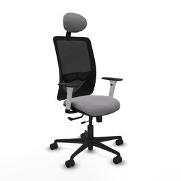 PIQUERAS Y CRESPO Silla de oficina Zulema con mecanismo Sincro/Traslack, Gris y Negro