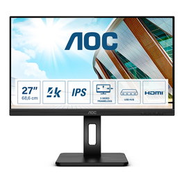 AOC U27P2 Monitor 27" IPS 4K UHD (3840x2160) 16:9 con USB-C, DisplayPort, HDMI 2.0, FreeSync, Altavoces, Negro