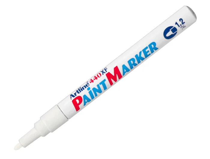 Artline EK-440 XF Rotulador Marcador Permanente Blanco Punta Redonda 1.2 mm para Metal, Caucho y Plástico